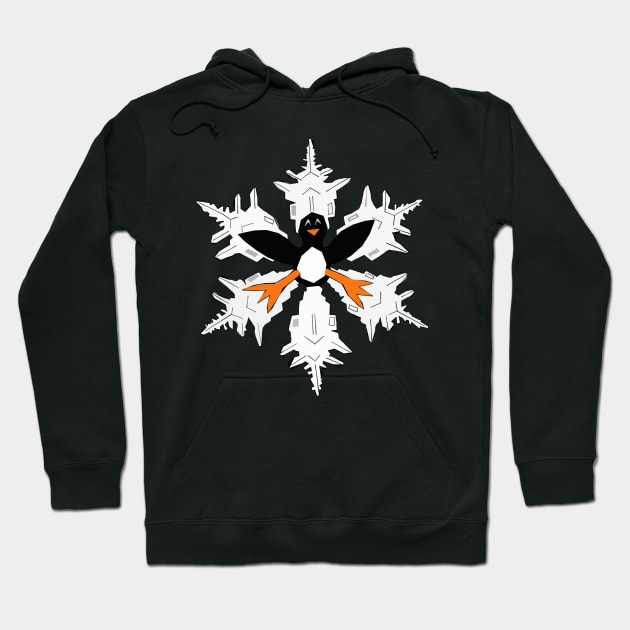 Penguin snow flake Hoodie by drknice